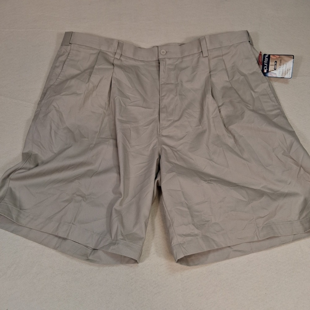 Puritan Shorts Mens 42 Gray Sidewalk Easy Fit Pleated Front Wrinkle Resistant